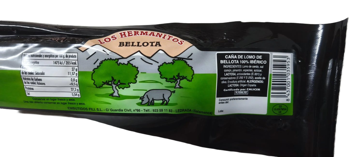Caña de Lomo 100% Ibérico de Bellota 0,5kg – Los Hermanitos | Embutido de Ledrada (Salamanca)