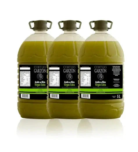 Aceite de Oliva Virgen Extra 15L – Pack 3 Garrafas | Cortijo Garzón – Envío Gratis 🌿🫒 Aceite de Oliva Virgen Extra Cortijo Garzón 